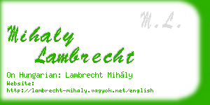 mihaly lambrecht business card
